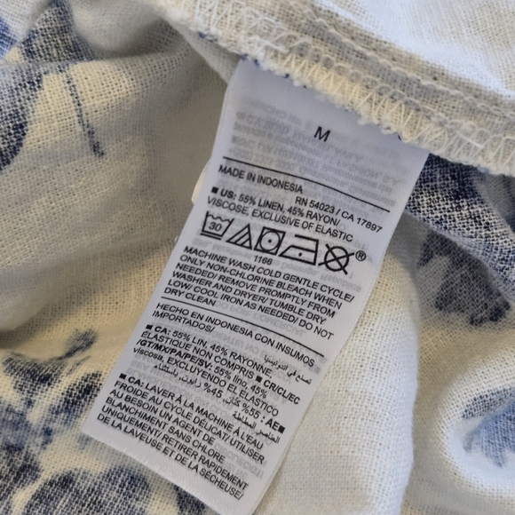 NWT Old Navy Blue Floral Fit & Flare Linen Dress Size M - Picture 8 of 9